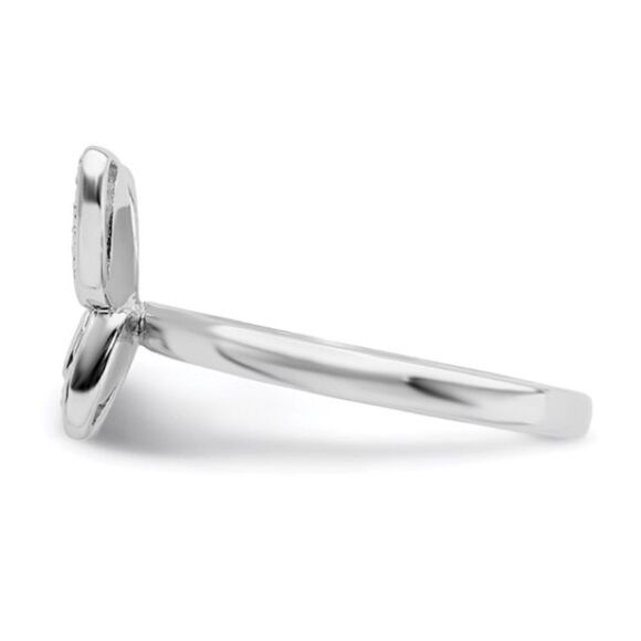 Sterling Silver Stackable Expressions Pink Enamel Butterfly Ring: - Picture 4 of 7